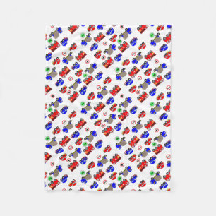 Cute Boys Toys Cars Trucks Fire Engines Design Fleece Blanket