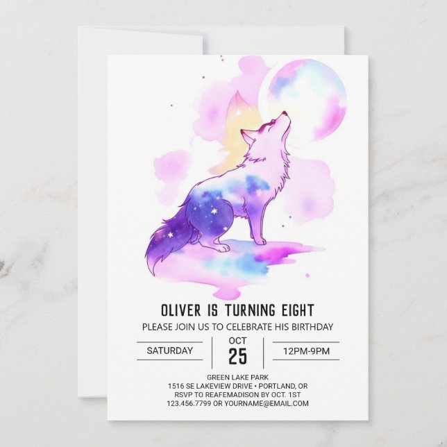 Cute Boy's Wolf Pup Birthday Invitation (Front)