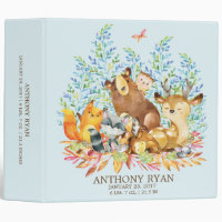 Cute Boys Woodland Animals Baby Photo Album