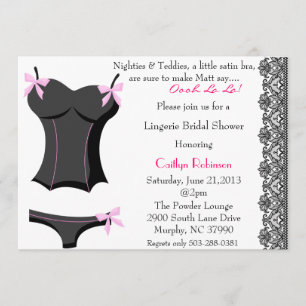 Cute Bra/Lingerie Bridal Shower Invitation