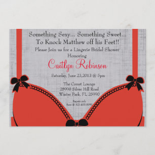 Cute Bra Lingerie Invitation de la douche nuptiale
