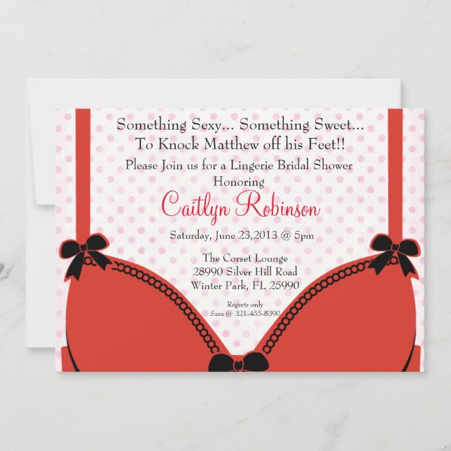 Cute Bra Lingerie Invitation de la douche nuptiale (Devant)