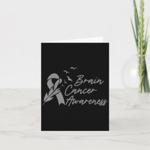 Cute Brain Cancer Awareness Month Grey Ribbon Men Card