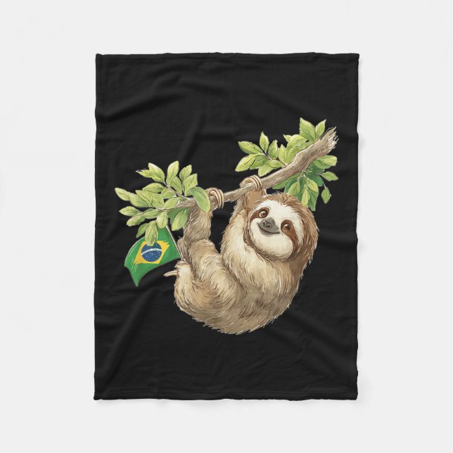 Cute Brazilian Sloth Costume For Adults And Kids  Fleece Blanket (Front)