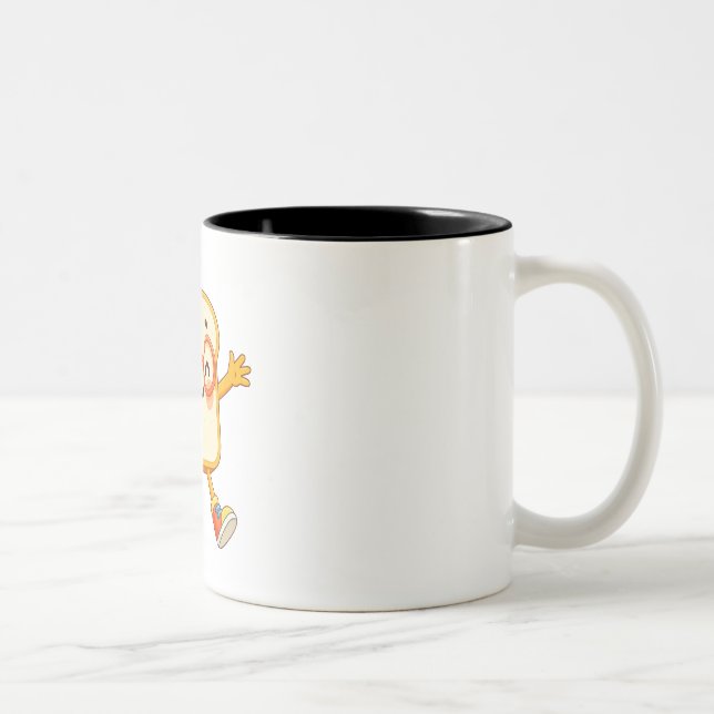 Cute Bread Cartoon Jumping Character Coffee Mug (Right)