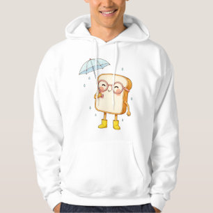 Cute Bread Character with Umbrella – Cozy T-Shirt Hoodie