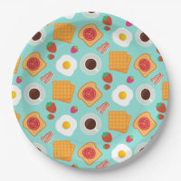 Cute Breakfast Food Pattern Bacon & Egg Summer