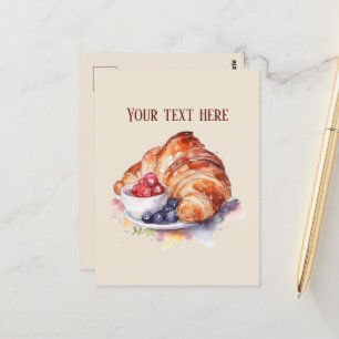 Cute breakfast lovers add text postcard