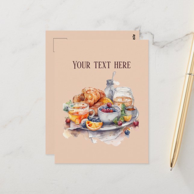 Cute Breakfast lovers add text Postcard (Front/Back In Situ)