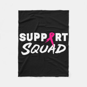Cute Breast Cancer Support Squad Pink Ribbon Fleece Blanket