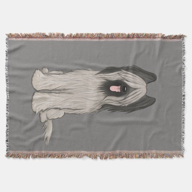 Cute Briard Cartoon Dog Decorative Throw Blanket (Front)