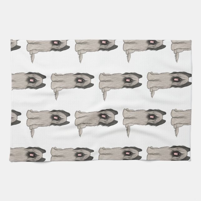Cute Briards Pattern Kitchen Towel (Horizontal)