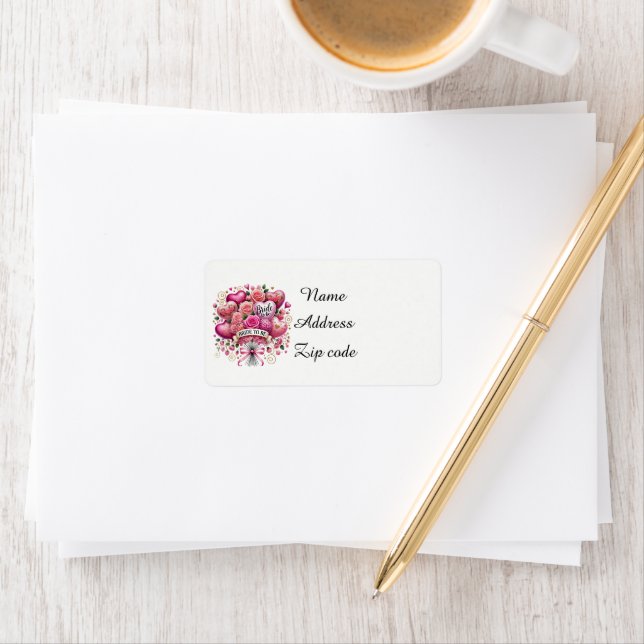 Cute Bridal Shower Balloons flowers  Label (Insitu)