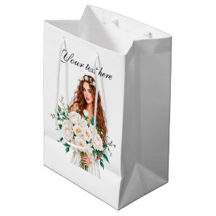 Cute Bridal Shower customizable Medium Gift Bag