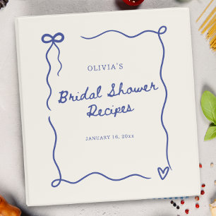Cute Bridal Shower Recipes Blue Binder