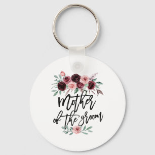 Cute Bridal Shower Wedding Flower Design Mother Of Keychain