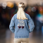 Cute Bride Bachelorette Party Denim Jacket<br><div class="desc">Funny and cute bachelorette party denim jacket for the bride. The back features "Wife of the Party" in a white retro 70's style script and heart-shaped hot pink sunglasses. A "Life of the Party'" jacket is available for the bachelorette group.</div>