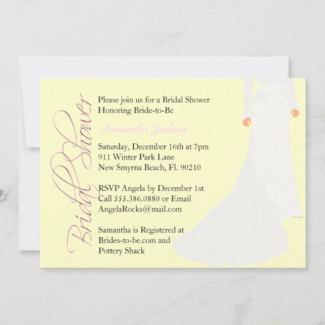 CUTE Bride Bridal Shower Invite (Front)