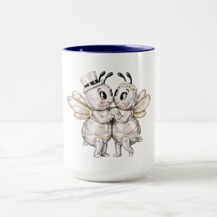 Cute Bride & Groom Bee Couple Mug