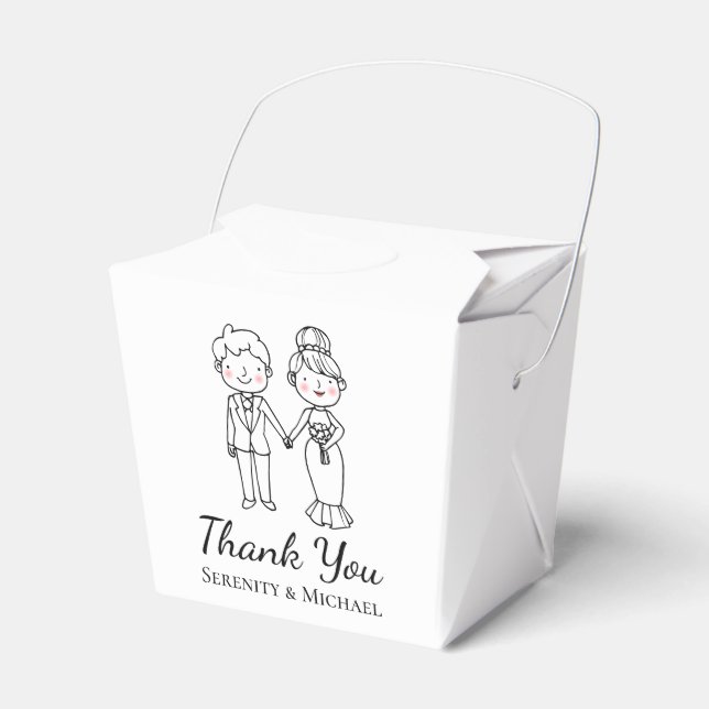 Cute Bride Groom Hangover Kit Personalized Wedding Favor Box (Front Side)