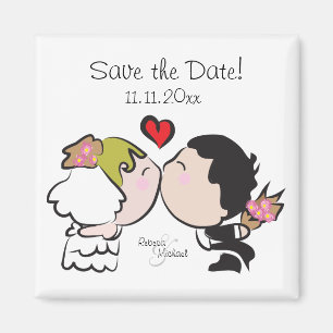 Cute Bride & Groom Save the Date Magnets