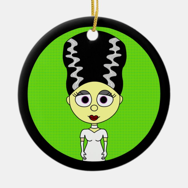 Cute Bride of Frankenstein Ceramic Ornament (Front)