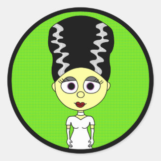 Cute Bride of Frankenstein Classic Round Sticker