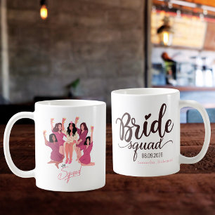 Cute bride squad personalized bridesmaid  coffee mug