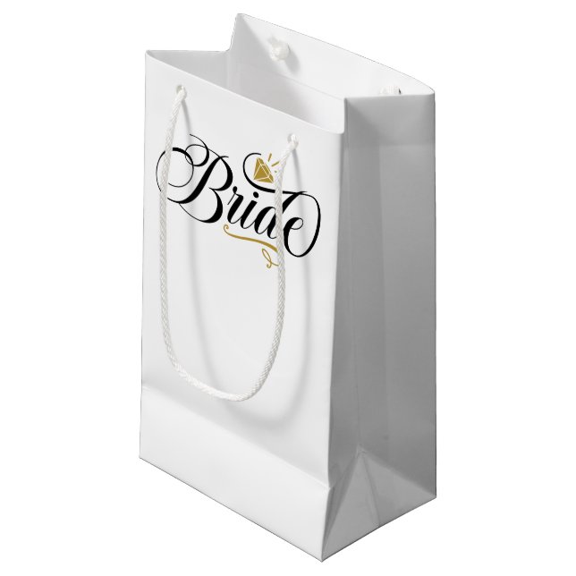 Cute Bride Wedding word art Small Gift Bag (Front Angled)