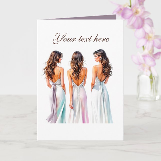 Cute Brides Maids customizable Card (Orchid)