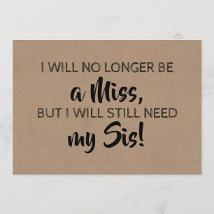 Cute Bridesmaid / Maid of Honour Proposal Invitation