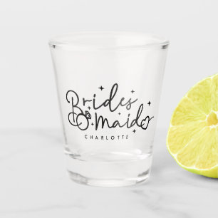 Cute Bridesmaid Script Wedding Party Shot Glass