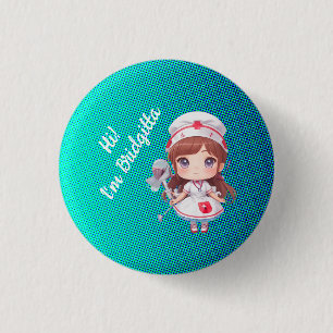 Cute Bridge Nurse Badge Button