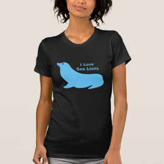 Cute bright blue Sea Lion love T-Shirt