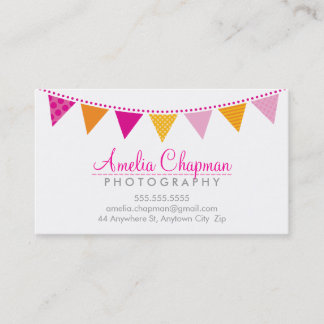 CUTE BRIGHT BUNTING bold party pink orange yellow Business Card