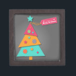 Cute bright Christmas tree modern art craft Gift Box<br><div class="desc">A colourful and bright design of a modern Christmas tree in pink orange and blue in a modern art design. This cute symbol of Christmas has a Christmas greeting and is sure to bring a smile to your face this festive season. Perfect to gift your Christmas presents !</div>