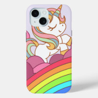 Cute Bright Colourful Unicorn and Rainbow Art