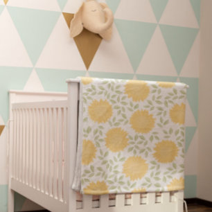 Cute Bright Country Sunflower Pattern Sherpa Blanket