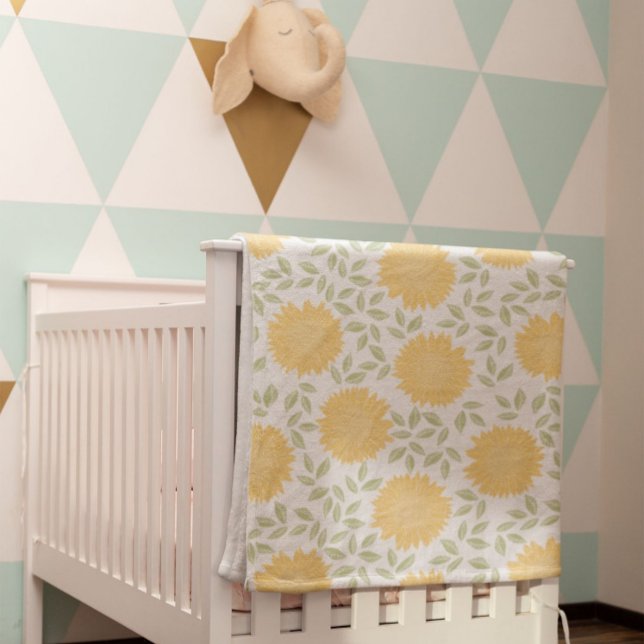 Cute Bright Country Sunflower Pattern Sherpa Blanket (Creator Uploaded)