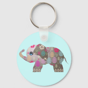 Cute bright elephant keychain