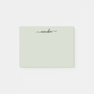 Cute Bright Green Custom Name Post-it Notes