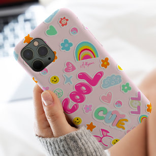Cute Bright illustration rainbow stickers pattern Case-Mate iPhone 14 Pro Case