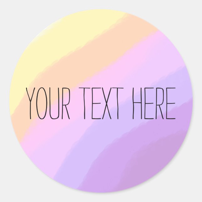 cute bright neon brushstrokes unicorn colours classic round sticker (Front)