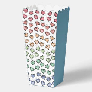 Cute Bright Pastel Rainbow Gemstone Heart pattern Favor Box