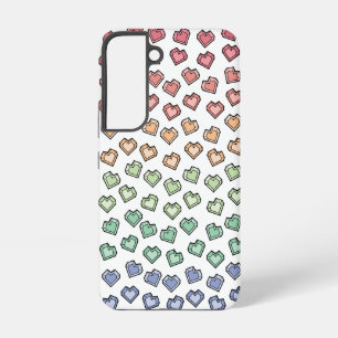 Cute Bright Pastel Rainbow Gemstone Heart pattern Samsung Galaxy Case