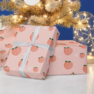 cute bright peach pattern wrapping paper