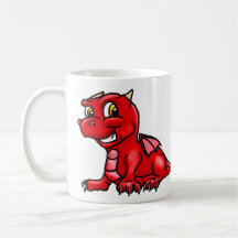 Cute Bright Red Baby Dragon
