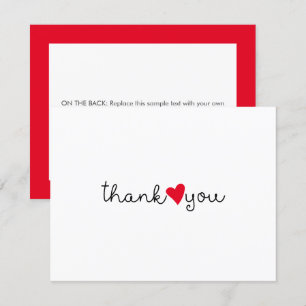 Cute Bright Red Heart Thank You