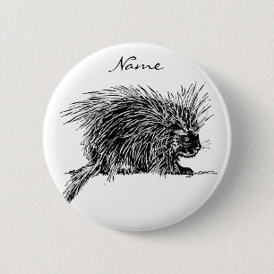 Cute Bristly Hedgehog Thunder_Cove 2 Inch Round Button