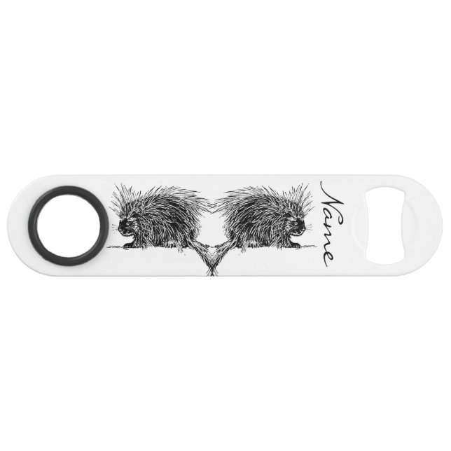 Cute Bristly Hedgehog Thunder_Cove Bar Key (Back Horizontal)